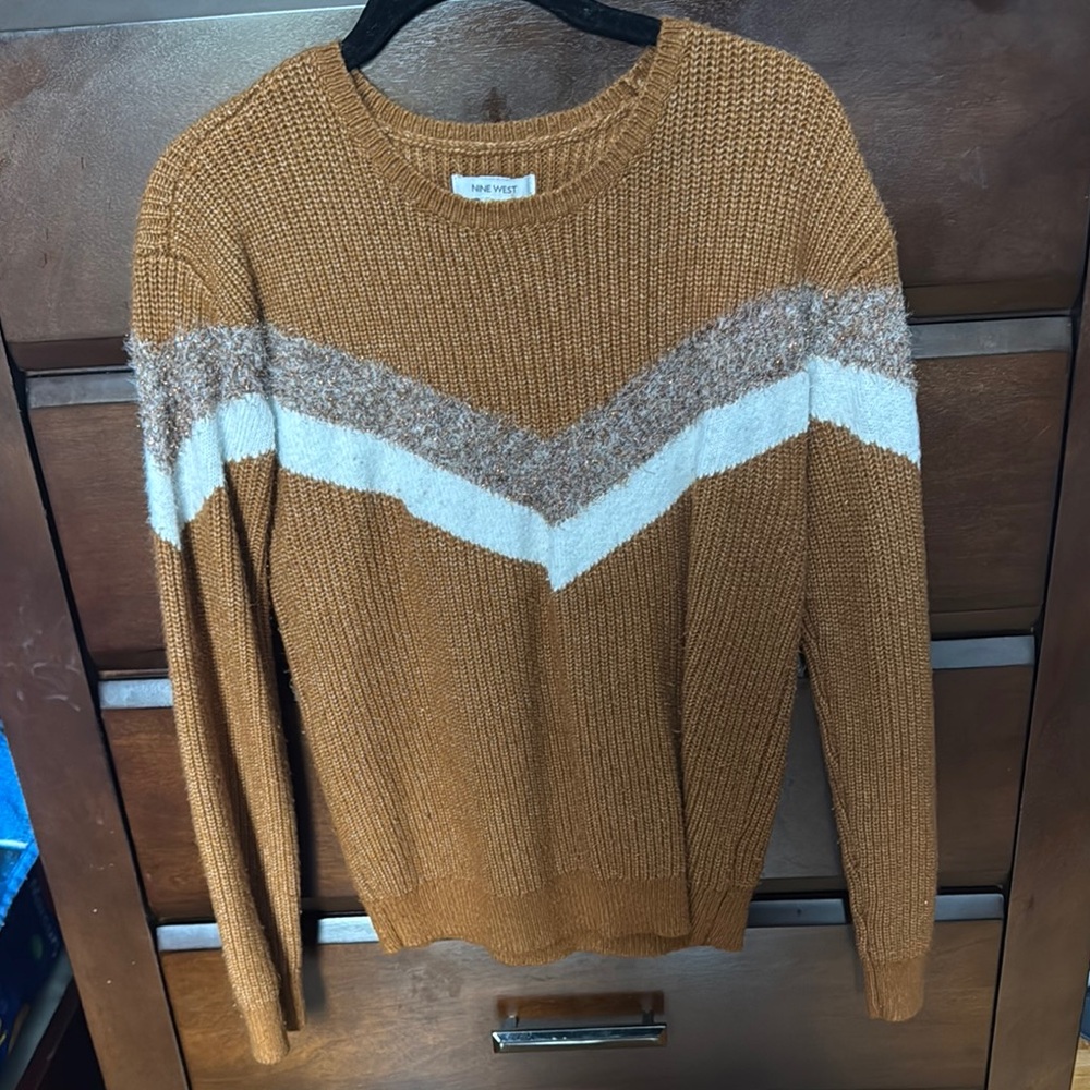 Nine West Brown and White Sweater